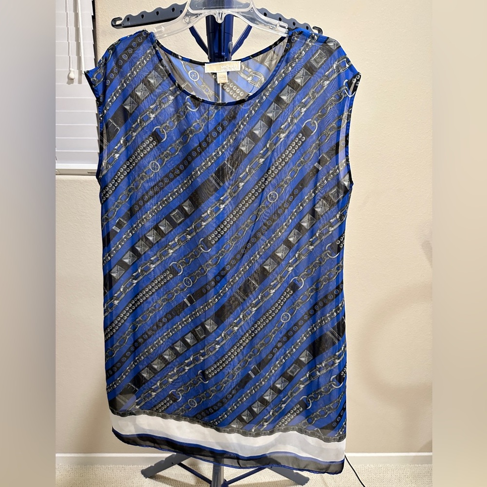 Michael Kors Sheer Dress Tunic with Chain Design size 10